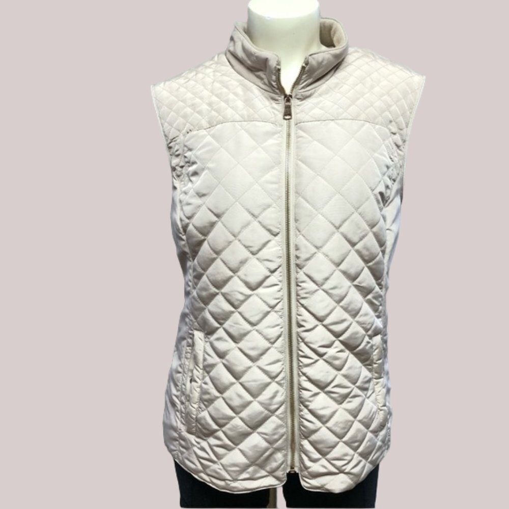Cleo Quilted Tan Vest Size Large